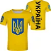 UKRAINE mâle jeunesse t-shirt bricolage gratuit sur mesure nom numéro T-Shirt nation drapeau ukrainien pays photo logo impression 3D vêtements