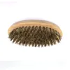 Hot Sale Mäns Mode Boar Beard Mustasch Brush Round Wood Handle Bristle Comb Gratis Frakt LX7749