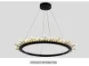 Luksusowe kryształowe oświetlenie żyrandolowe okrągłe kryształy lampa wisiorka czarne wiszące światło do salonu dekoracja domowa lustres de 2454
