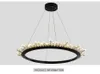 Luxury LED Crystal Chandelier Lighting Round Crystals Pendant Lamp Black Hanging Light for Living Room Home Decoration Lustres De Cristal