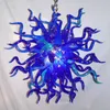 Lamps Hand Blown Blue Chandeliers LED Light Source Bedroom Living Room Murano Glass Pendant Lights Mini Art Decor Crystal Chandelier