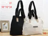 Topo Quality Classic Luxury Design Women's Large Capacity Tote Turen White Handbag Ladies Canvas Leather Crossbody Bag