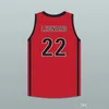 Kawhi Leonard # 22 Martin Luther King Lisesi Kurtları Basketbol Jersey Beyaz Kırmızı Siyah Retro Erkek Dikişli Özel Numarası Adı Formalar