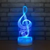 Note de musique créative 3D lampe de Table LED veilleuse 7 couleurs changeantes chambre sommeil éclairage décor à la maison cadeaux