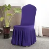 15 Colors Solid Chair Cover with Skirt All Around Chair Bottom Spandex Skirt Chair Cover for Party Decoration Chairs Covers DBC BH2990