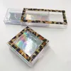 Customize Packaging Box Leopard Print Glitter Rhinestone Lash Box Newest 3D 5D 25mm Mink False Eyelashes