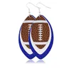 Bling Faux Lederen Dangle Oorbellen Multi-Layer Football Oorbellen Voor Vrouwen Lichtgewicht Nieuwigheid Oor Ornament voor Daily Wear Party