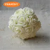 200PCS 7cm Artificial PE Foam Rose Blomma med stam DIY Wedding Bouquet Christams Centerpiece Blommor Decor Shooting Props