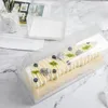 Caja de embalaje de rollo de pastel transparente con asa Caja de pastel de queso de plástico transparente ecológica Caja de rollo suizo para hornear