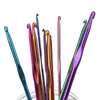 100 шт. разноцветные алюминиевые крючки для вязания крючком, набор вязальных спиц 0665 мм, портативные принадлежности для игольной нити, шитье4925106