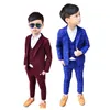 3 Pieces Baby Boys Formal Wear Handsome Children Plaid Suit Custom Made Kids Wedding Pants Suits For Boys