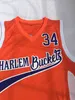 Mens Moive Uncle Drew Harlem Buckets Basketball Jersey Kyrie Irving 2 Big Fella 34 Orange Stiltched Shirts S-XXL