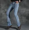 ICPans Boot Taglio Flamato Jeans Uomo Vintage Stretch Regular Fit Casual Casual Mens Bootcut Pantaloni 2019 Moda Blu