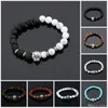 Charme Pulseira Homens Pulseiras Banhado A Ouro Leopardo Onyx Fosco Pedras Naturais Para As Mulheres Homens Pulseira de Talão