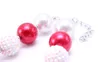 Collar de cuentas gruesas para chico de Navidad de Color rojo + blanco, collar grueso de cuentas de goma de mascar para niñas pequeñas, regalo de joyería para niños