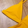 Sexy Solid One Piece Swimwear Women High Leg Cut Thong Swimsuit Push Up Bathing Suit Lady Monokini