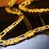 24K Gold Platinum Plated Chains 4.5mm Men's NK Links Figaro Necklace Chokers Vintage Jewelry