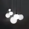 Loft simple boule de verre blanc lait suspension lumière LED E27 lampe suspendue moderne avec 6 tailles pour salon chambre hall hôtel boutique