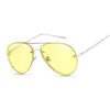 Luxe-Classique Femmes Lunettes de soleil pilote sans monture Messieurs Années 80 Marque Designer Mode Lunettes de soleil ovales Hommes Revêtement Rose Teinte Lentille Lunettes