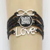 Infinity Leather Bracelets Black Lives Matter Jesus Heart Love Letters Charm Fashion Braid Wrap Bracelet Bangles for Men Women Jewelry Gifts