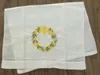 Set van 12 White Linnen Hemstitch Tea Handdoek Doek Gast Handschotel Keuken Badkamer Handdoeken 14 "X22" Borduurwerk Bloemen