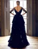 Sexy 2019 High Low Black Prom Dresses Off The Shoulder Neckline with Spaghetti Front Short Long Back Shiny Beaded Lace vestidos de fiesta