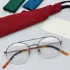 Newest 0682O Star Round Double-bridge Glasses Frame Women Lightweight Gold Fine Halfrim 51-21-150 For prescription glasses goggles full-set case