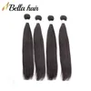 Bellahair 100 cheveux malaisiens tisse 4 pièces lot vierge cheveux humains faisceaux droites hiar extensions 1024 pouces couleur naturelle