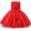 Baby Girls Dress Party Lace Dress Kids 8 colors 3D Rose Flower Dresses Children Clothes Girls Wedding Party Princess Dresses