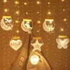 3D Janela Cortina de Luz Cordas Papai Noel LED Natal Luz USB Corda para o partido de casamento decoração Home