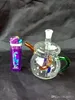 Den tekannaformade vattenflaskan grossistglas Bongs Oil Burner Glass Vattenrör oljeriggar som röker gratis