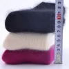femmes épaisses chaussettes en laine d'agneau chaud épaississement automne solide chaussettes en laine de lapin d'hiver de LJJA2637-11 thermique chaussette douces plaines