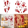 Dia das Bruxas Sangue Handprint Adesivos de Parede Horror Bloody Impressão Digital Adesivos de Parede À Prova D 'Água Porta Do Assoalho Do Partido Do Dia Das Bruxas Decoração