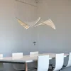 2021 nordique moderne lampes design salon salle à manger lustre forme d'arête de poisson bureau bande lampe suspension lumière