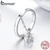 Wholesale- Sterling Silver Shining Cubic Zirconia Long Chain Rings for Women Engagement Jewelry Anniversary birthday Gift