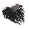 말레이시아 인간의 머리카락 웨이브 번들 13x4 레이스 정면 4 조각 / 로트 젖은 및 물결 모양의 자연 색상