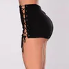 Dames Hoge Taille Side-Up Mini Shorts Bandage Black Denim Shorts Jeans 2019 Vrouwelijke Sexy Party Club Beach Hot Pants