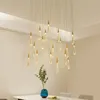 Luxury Water Drop Crystal Pendant Light K9 Crystals Gold Chandelier Lighting for Living Room Restaurant Decoration