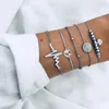 10 Style Czeski Koraliki Bransoletki Zestaw Dla Kobiet Mapa Love Turtle Infinity Elephant Anapple Bow Moon Star Charm Bangle Moda Biżuteria