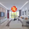 Mouth Blown Glass Crystal Sphere Chandelier LED 16 Inches Hanging Pendant Lights Orange Modern House Decoration Living Room Light