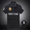 Men's Polos 100% cotton breathable black shirts with embroidery design