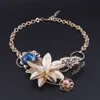 Nouveaux ensembles de bijoux de mariée couleur or strass collier Bracelet bague boucles d'oreilles ensembles pour femmes accessoires de mariage