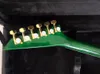 Custom electric guitar in green tiger striped maple on top HH Pickups golden hardwares