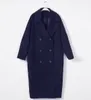 Ny ankomst ull vinterrock Ytterkläder Kvinnor X-Long sväng Collar Tjockning Varm Cashmere Woolen Overcoat G92681