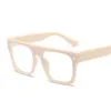 Wholesale- Women Men Female Male Eyeglasses Frame Square Metal Short Sight Myopia Flat Glasses Frame Wholesale