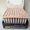 100 Pcs/lot 78mm&55mm Cigarette Shape Smoking Pipes Mini Hand Tobacco Pipes Snuff tube Aluminum Ceramic Bat Accessories 5 Styles