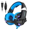 Gaming headset casque pc stereo hörlurar hörlurar med mikrofon LED lampor för bärbar dator tablett / ny xbox en varm