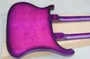 Double Neck 124 Strings Purple Body Electric Guitar and Bass with Chrome Hardwarewhite PickGuardBody Bindingcan be 2949712