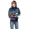 2019 New Children Universe Cloud Colorful Galaxy Space Cat Funny Design 3D Bluzy Bluzy Dziecięce Dziewczyny Hoodies Pullover Tops6989007