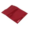 14 * 20cm 100st Red Zip Lock Mylar Packing Väskor Återförsäljbar Zipper Aluminium Folie Förpackning Väska med Tear Notch på toppen